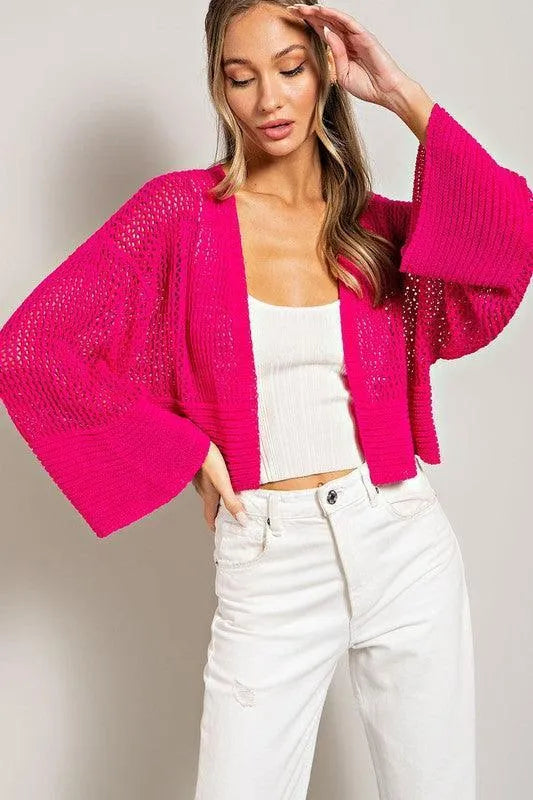 Eyelet Knit Cardigan - Jessiz Boutique