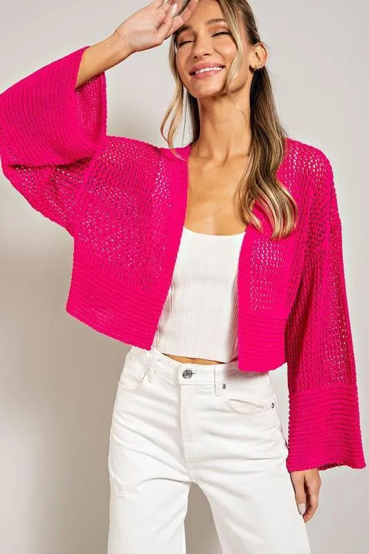 Eyelet Knit Cardigan - Jessiz Boutique