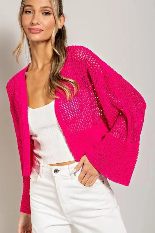 Eyelet Knit Cardigan - Jessiz Boutique