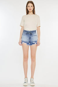 Kancan High Rise Frayed Hem Denim Shorts - Jessiz Boutique