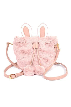 Faux Fur Plush Bunny Ear Crossbody Swing Bag - Jessiz Boutique
