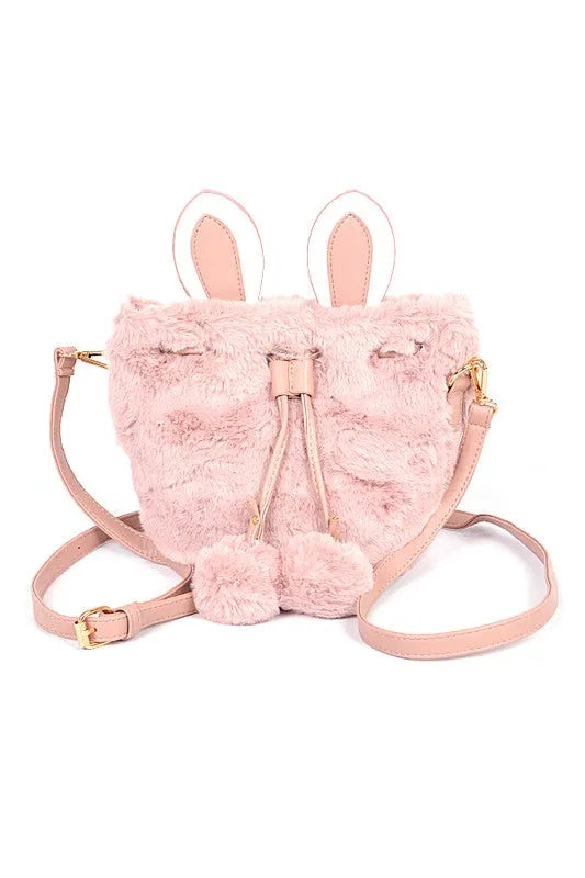 Faux Fur Plush Bunny Ear Crossbody Swing Bag - Jessiz Boutique