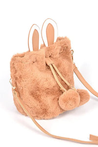 Faux Fur Plush Bunny Ear Crossbody Swing Bag - Jessiz Boutique