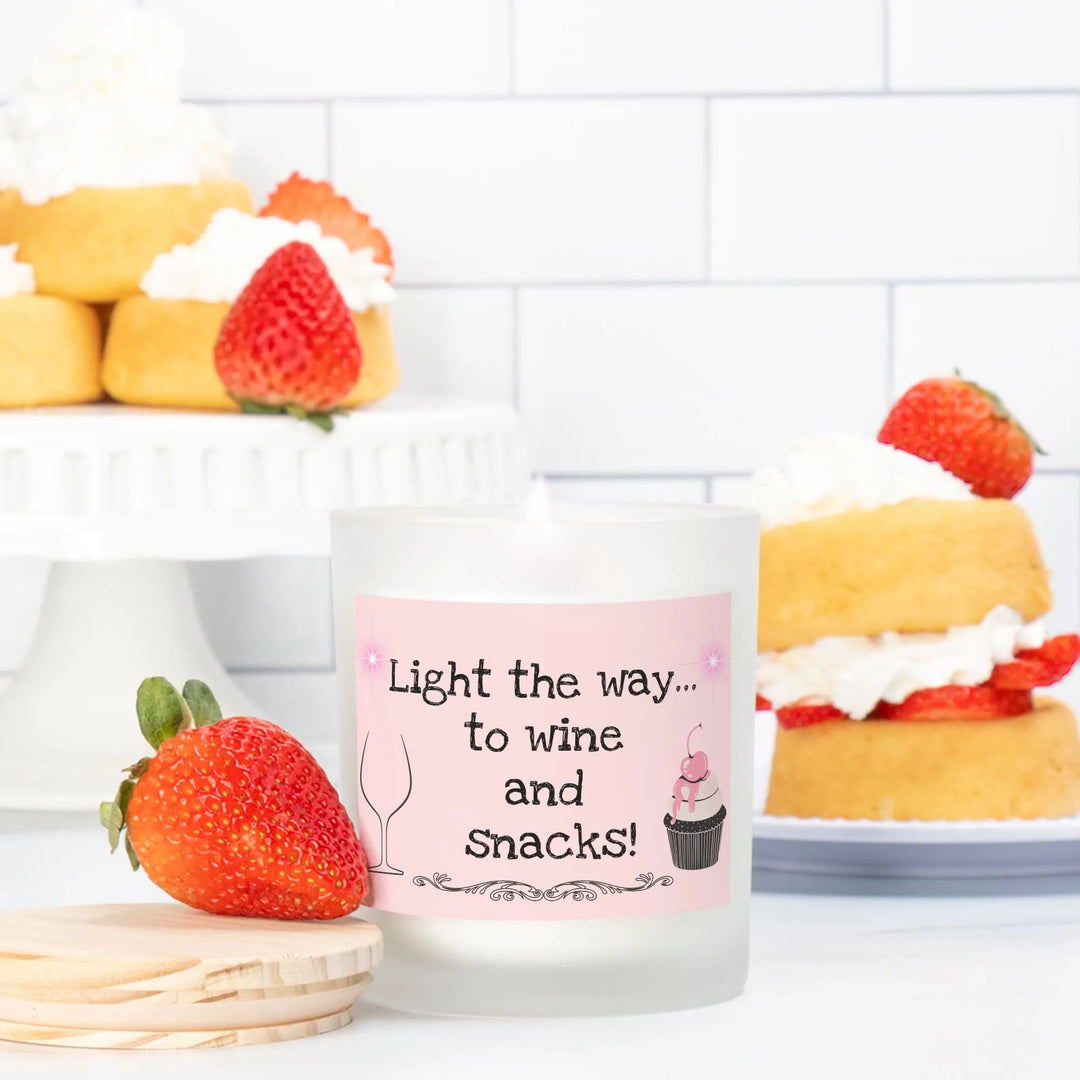 Light the Way to Wine and Snacks - Pink Wick Candle