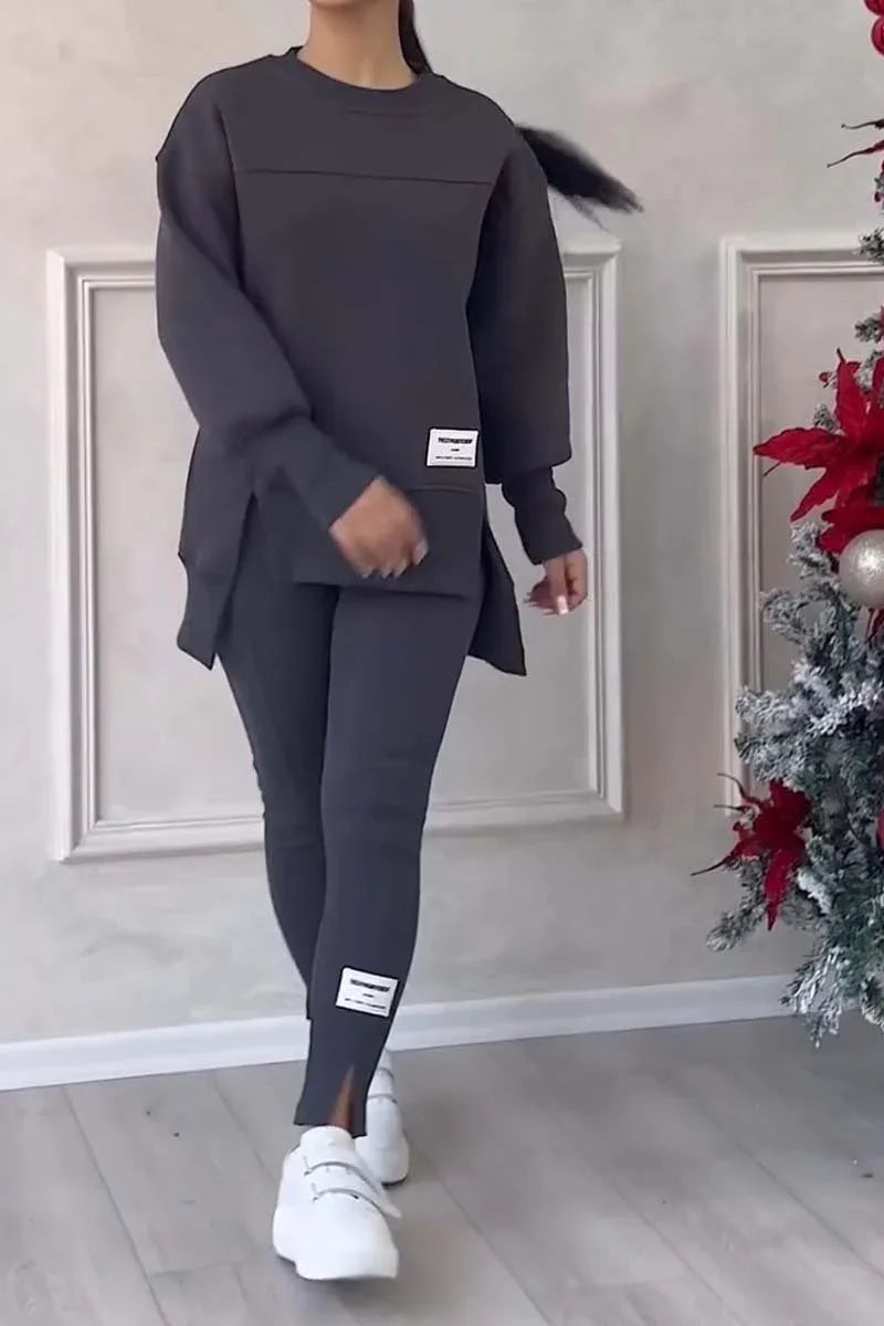 Women's Long-sleeved Sweater with Leggings Set