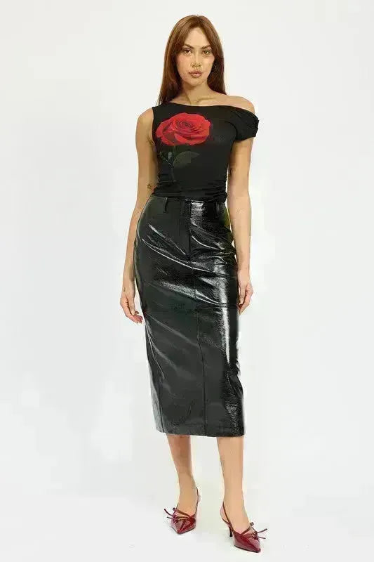 Fitted Pencil Skirt with Slit - Jessiz Boutique