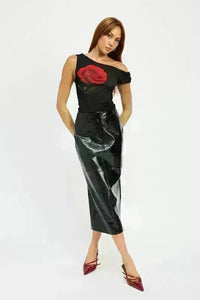 Fitted Pencil Skirt with Slit - Jessiz Boutique