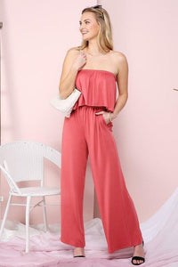 Flare Tube Top Jumpsuit - Jessiz Boutique