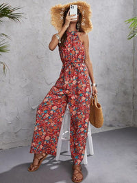 Floral Halter Jumpsuit - Jessiz Boutique