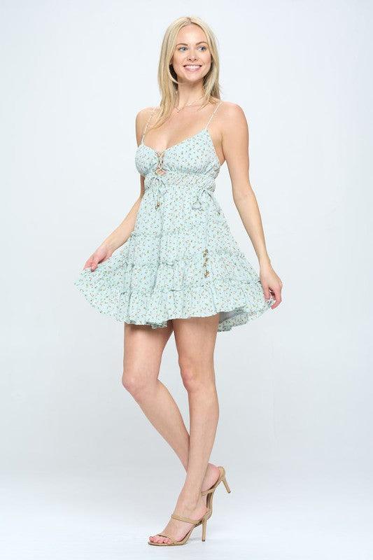 Floral Ruffle Cami Mini Dress - Jessiz Boutique