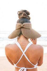 Foldable Wide Brim Bow Visor - Jessiz Boutique