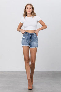 Frayed Denim Mom Shorts - Jessiz Boutique