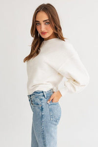 Fuzzy Sweater with Back Ruching - Jessiz Boutique