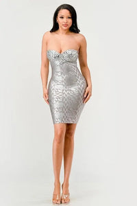 Gilded Glamour Strapless Dress - Jessiz Boutique