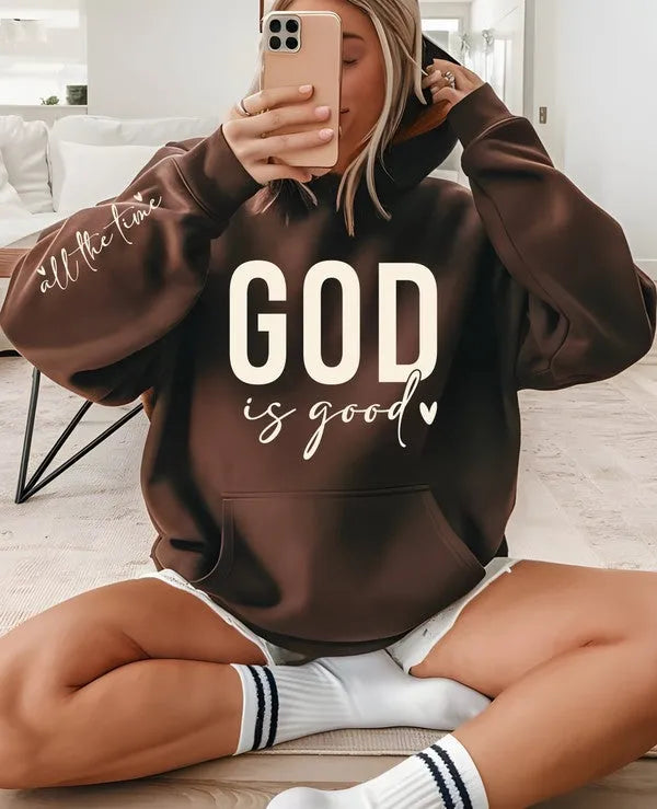 God is Good all the time Graphic Hoodie Sweatshirt - Jessiz Boutique