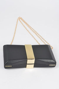 Gold Trim Iconic Bow Inspired Box Clutch - Jessiz Boutique