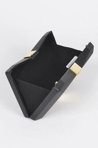 Gold Trim Iconic Bow Inspired Box Clutch - Jessiz Boutique