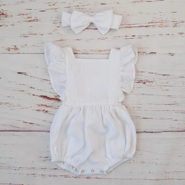 Organic Cotton Summer Baby Girl Playsuit