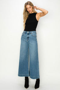 High Rise Crop Palazzo Jeans - Jessiz Boutique