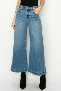 High Rise Crop Palazzo Jeans - Jessiz Boutique