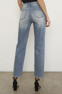 High Rise Cross Overed Girlfriend Jeans - Jessiz Boutique