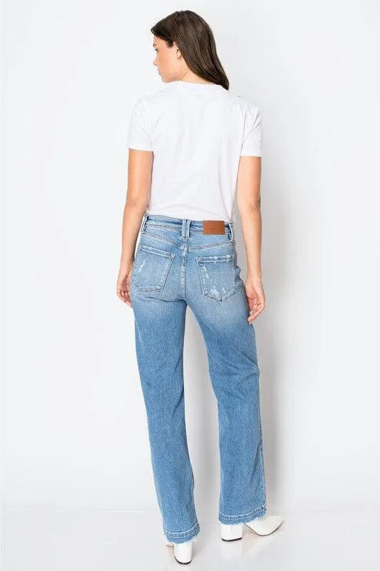 High Rise Tummy Control Straight Leg Jeans - Jessiz Boutique