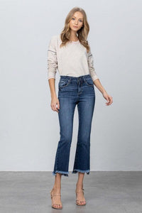 High Stretch Frayed Hem Crop Jeans - Jessiz Boutique