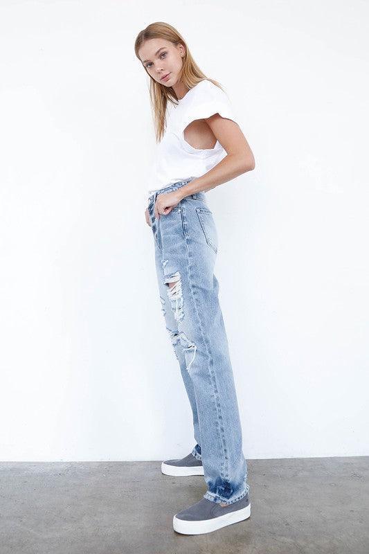 High Waisted Loose Straight Jeans - Jessiz Boutique