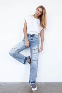 High Waisted Loose Straight Jeans - Jessiz Boutique