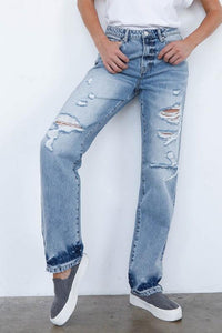 High Waisted Loose Straight Jeans - Jessiz Boutique