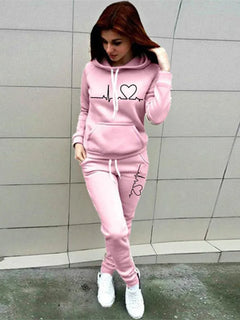 Hooded Fashionable Fleece Sweatsuit - Jessiz Boutique