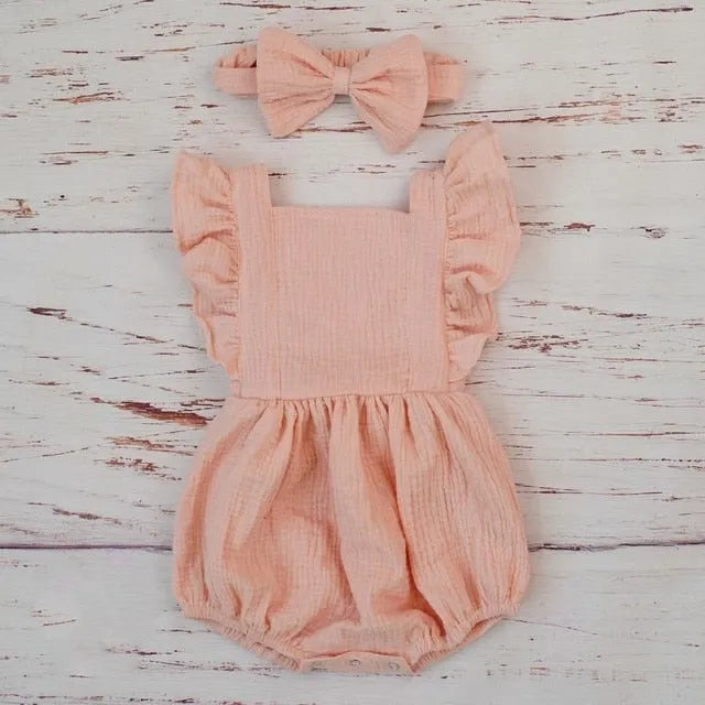 Organic Cotton Summer Baby Girl Playsuit