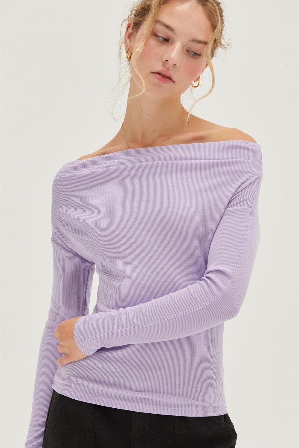 HYFVE Off Shoulder Ribbed Knit Top - Jessiz Boutique