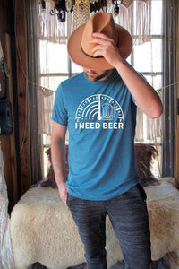 I Need Beer Crew Neck Graphic Tee - Jessiz Boutique