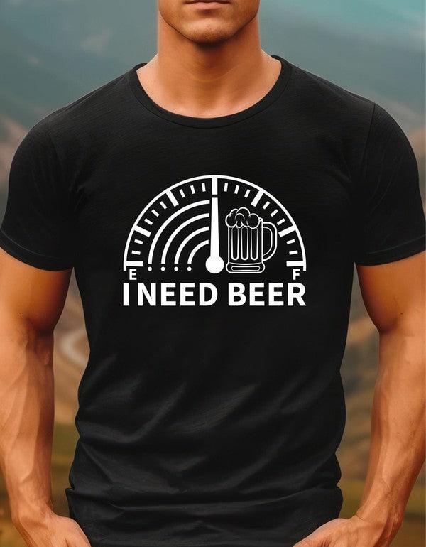I Need Beer Crew Neck Graphic Tee - Jessiz Boutique