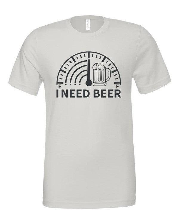 I Need Beer Crew Neck Graphic Tee - Jessiz Boutique