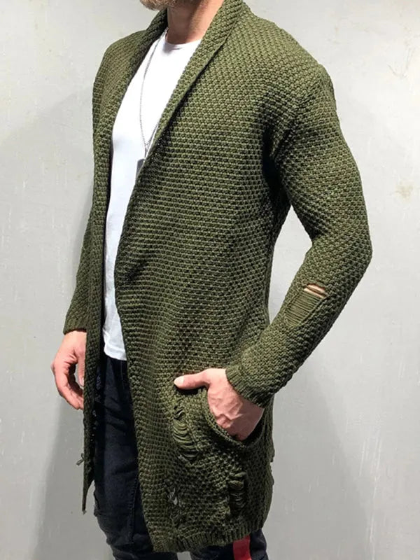 Mid-Length Loose Cardigan Knitted Sweater