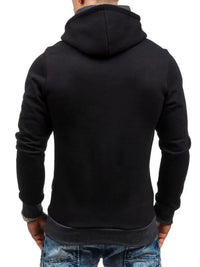 Men's Diagonal Zipper Long-Sleeved Hoodie