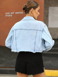 Ladies Loose Cropped Denim Jacket