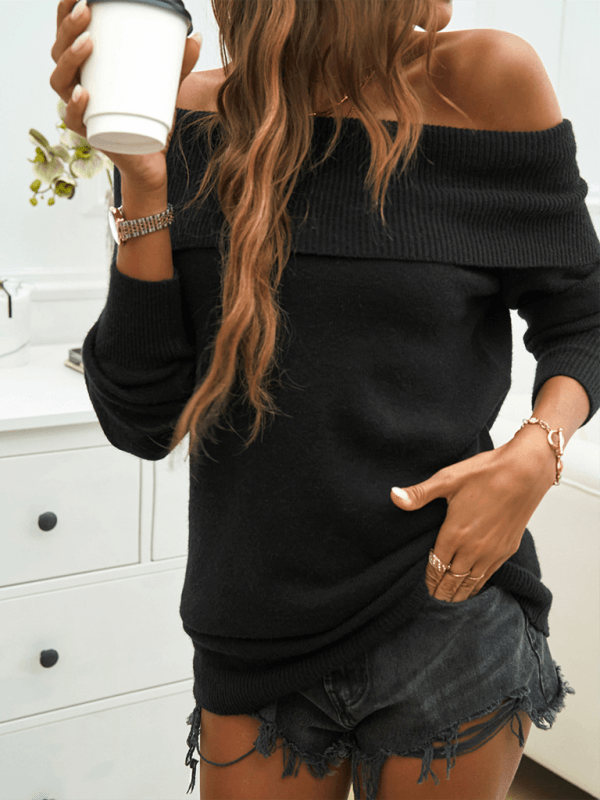 Casual Pull Over One Shoulder Sweater