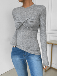 Twisted Long Sleeve Slim Fit Top