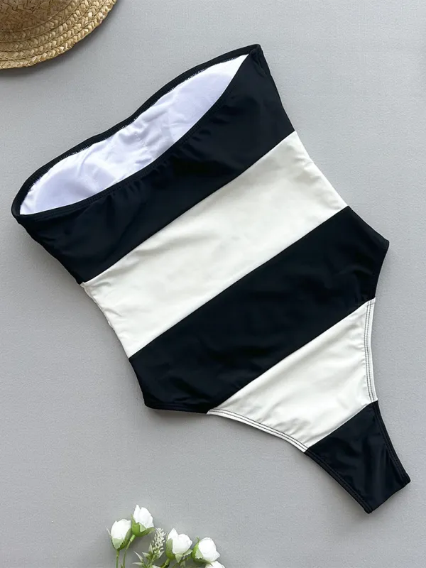 Sexy Striped One-Piece Swimsuit