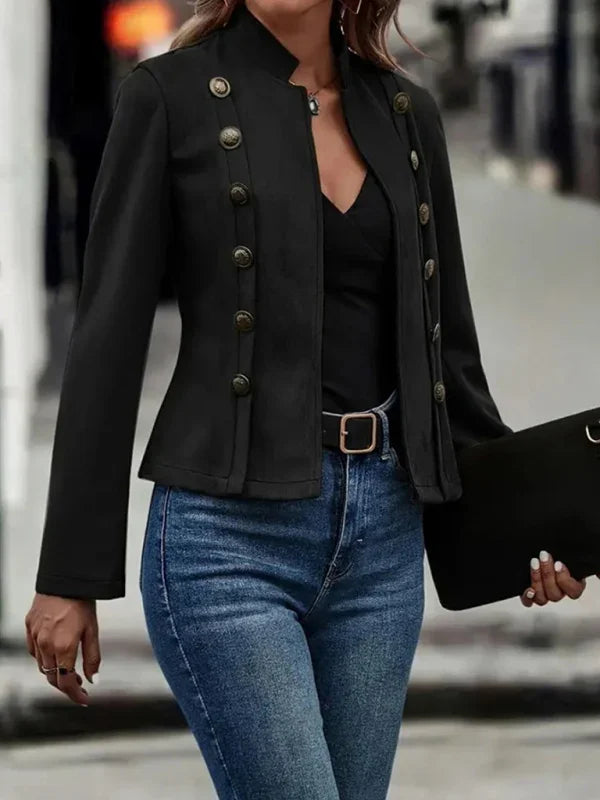 Double-Breasted Decorative Jacket Velvet Vintage