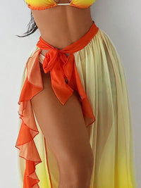 Sunset Bikini with Ruffled Hem Three Piece