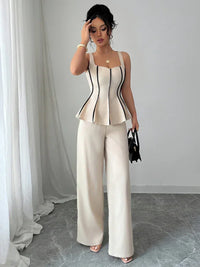 Elegant Style Camisole and Pants Set