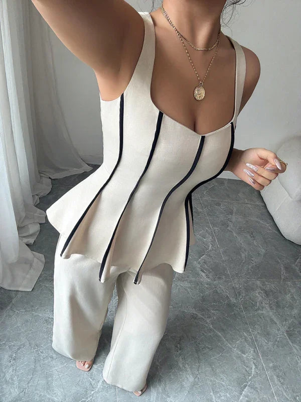 Elegant Style Camisole and Pants Set