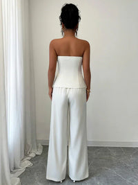 Simple Tube Top and Trousers Two-Piece Suit