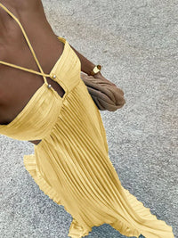 Pleated Sleeveless Dress