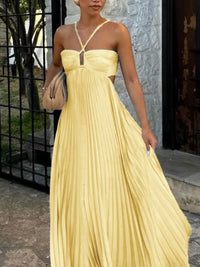 Pleated Sleeveless Dress