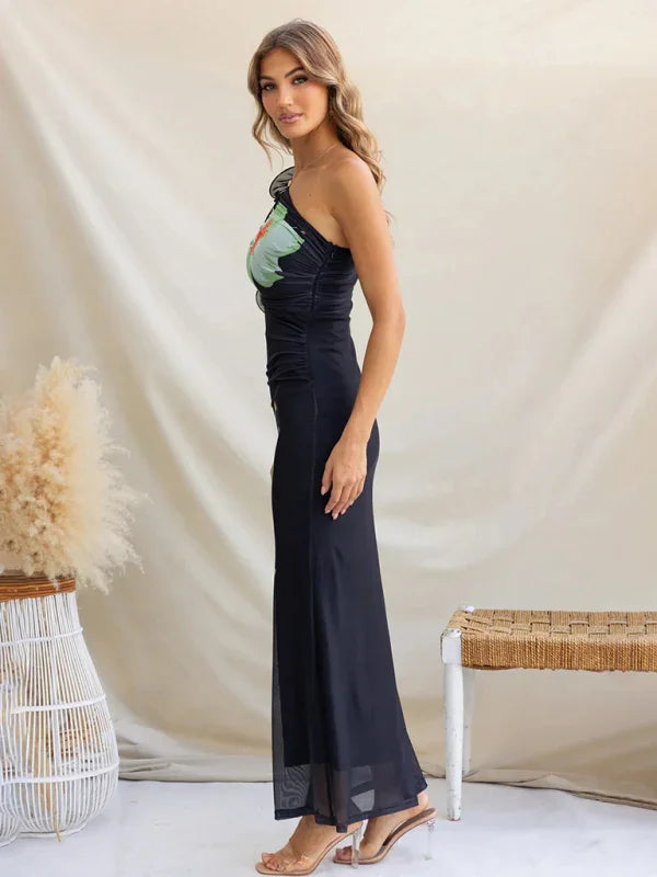 Fashion One Shoulder Slim Dress